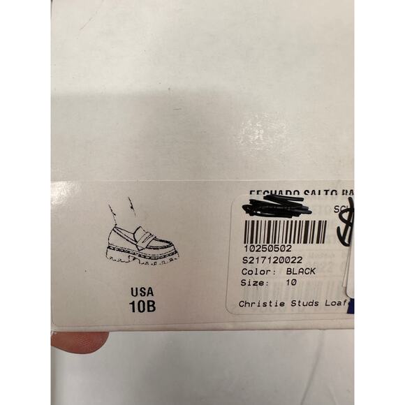 SCHUTZ Evereve New in Box Christie Studs Loafer in Black Leather // 10 - Picture 11 of 12